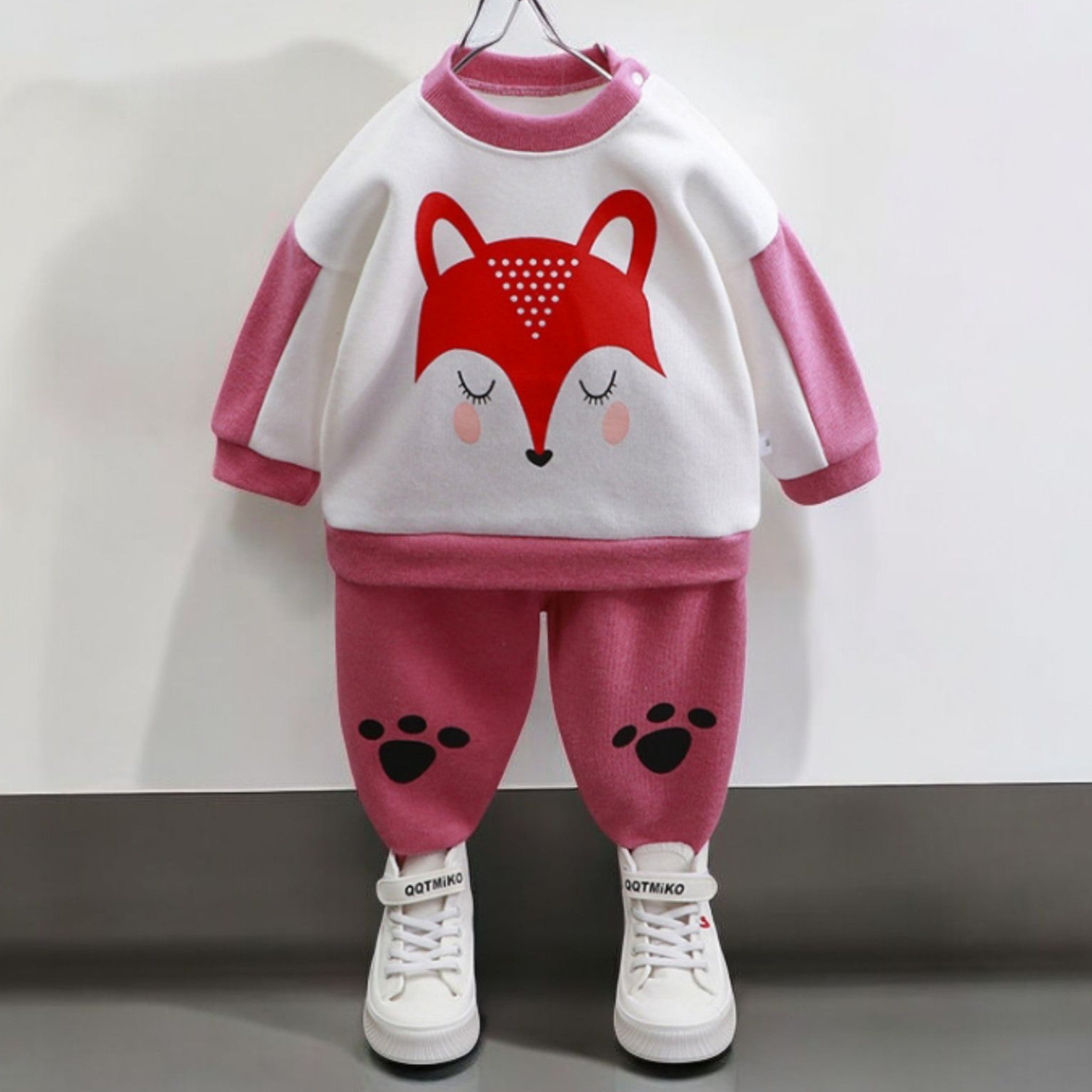 Unisex Wool Sweater & Trouser Set-Pink Fox